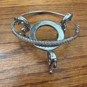Solid 10K White Gold Diamond Bangle Bracelet Real Diamonds Never Worn